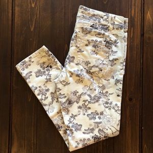 Grey & Cream Floral Print Pants